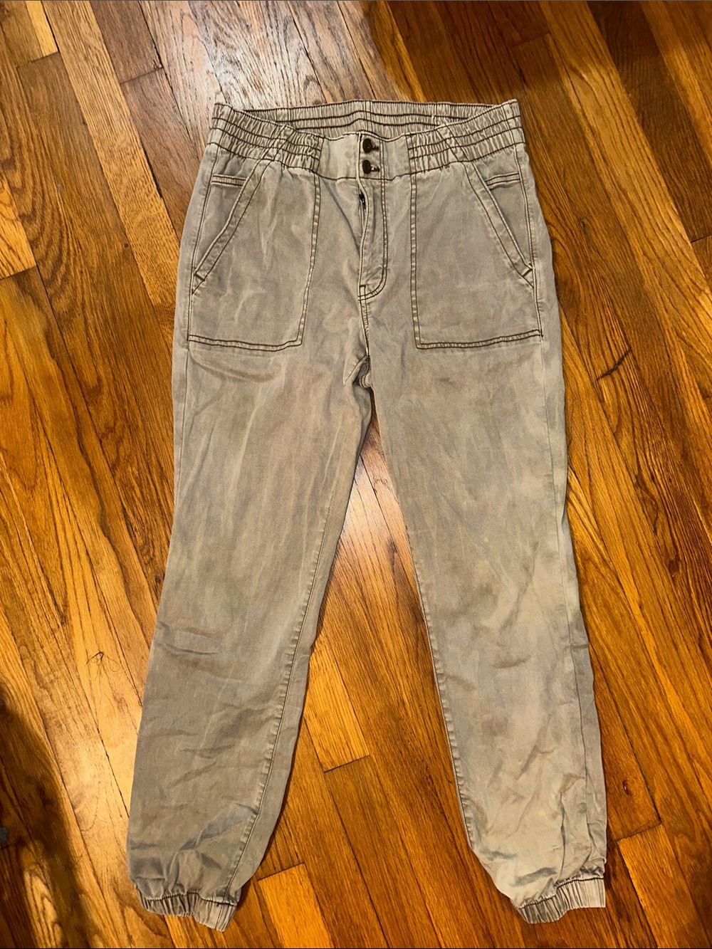 Relaxed Drawstring American eagle Jogger Pants - Light mocha color